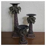Set of Ornate Bronzed Figural Table Candlesticks