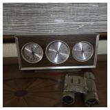 Vintage Weather Station & Binoculars Lot