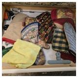 Assorted Kitchen Linens, Potholders & Towels Lot