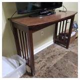 Mission Style Wooden Media Console Sofa Table