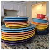 Fiesta Style Colorful Ceramic Dinnerware Service