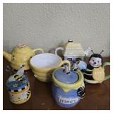 Assorted Bumblebee Themed Ceramic Kitchenware Lot