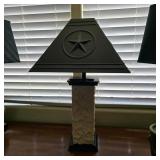 Rustic Western Texas Star Table Lamp with Shade