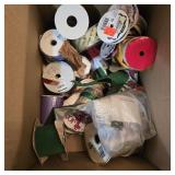 Assorted Holiday Ribbons, Craft Trims & Decor Lot