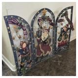 Vintage 3-Panel Folding Decorative Room Screen 3ft