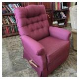 Plush Mauve Upholstered Rocker Recliner