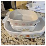 Vintage CorningWare Floral Casserole Dishes