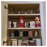 Assorted Coffee Mugs & Drinkware Cabinet Contents