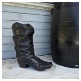 21' Heavy Cast Iron Western Cowboy Boot Planter