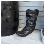 21' Heavy Cast Iron Western Cowboy Boot Planter