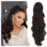 Dark Brown Wavy Hair Extension - 26 Inch L