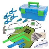 Kids 18-Piece Tool Set with Blue Toolbox