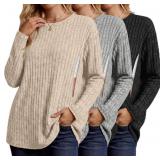 Large 3 Pack Women's Long Sleeve Shirts