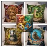 Harry Potter Pillowcases Set of 4 Hogwarts House T
