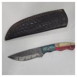 Damascus Hunting Knife w/ Texas-Style Handle