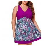 Womens Plus Size Swimsuits with Shorts One Piece B