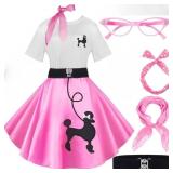 1950s Poodle Skirt Outfit Women 50s Sock Hop Costu