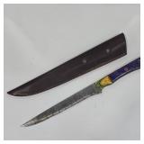 Handcrafted Damascus Steel Fillet Knife w/