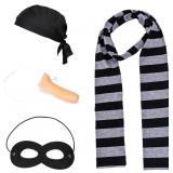 4Pcs Adults Costume Accessories Black and Grey Str
