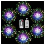 6 Pack Firework Lights led Copper Wire Star