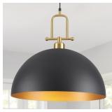$130 19.7' Large Dome Pendant Light - Black and Go