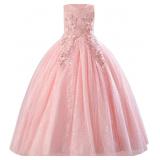 Sequin Flower Girl Lace Dress for Kids Wedd