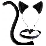 Black Cat Ears and Tail Adult Sexy Costume Accesso