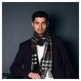 Men's Scarves Classic Winter Plaid Scarf Soft Warm