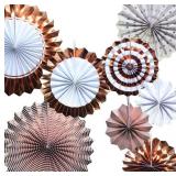 Hola Fiesta | Rose Gold Paper Fans Flower for Wedd