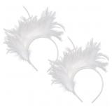 Pink 2 Pack Feather Fascinator Women Halloween Chr