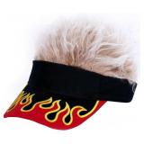 Men's Visor with Hair Fake Hairs Visor Hat with Ha
