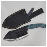 Handcrafted Damascus Steel Cleaver-Style Knife w/