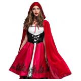 2 PCS Little Red Riding Hood Costume for Women, Dr