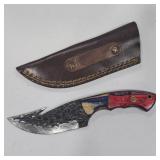 Handcrafted Damascus Steel Gut Hook Hunting