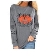 Medium Happy Halloween T-Shirt Pumpkin Face Shirt