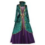 Small Medieval Green Velvet Dress Witch Cosplay Co