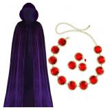 Purple Cape with Red Gem Waist Belt, Purple Cloak