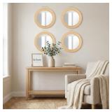 Round Oak Wood Mirror, 10.5'x10.5'