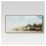 $80 47' X 24' Watercolor Landscape Framed Canvas