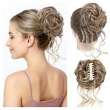 Messy Bun Hair Piece, Wavy Claw Clip Hair Bun Exte