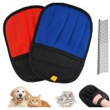 2 Packs Pet Hair Removal Gloves