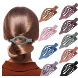 French Hair Claw Clips, 9-Pack Lay-Flat Design wit