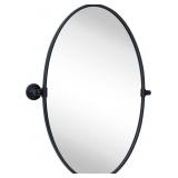 $120 Black Oval Metal Pivot Mirror