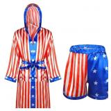 Medium American Flag Boxing Costume with Robe Shor