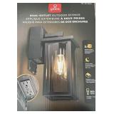 Globe Electric Dual-Outlet Outdoor Wall Sconce, Bl