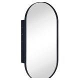 $150 Matt Black Oval Recessed Bathroom Medicine Ca