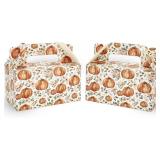 24Pcs Fall Pumpkin Treat Box with Handle