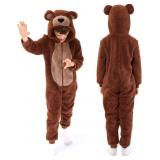 Kids Snug Fit Flannel Brown Bear Costume