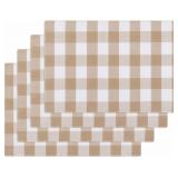 Beige/White Plaid Placemats 13x19 in Buffalo