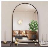 $124 24x30 Arch Bathroom Mirror, Black Metal